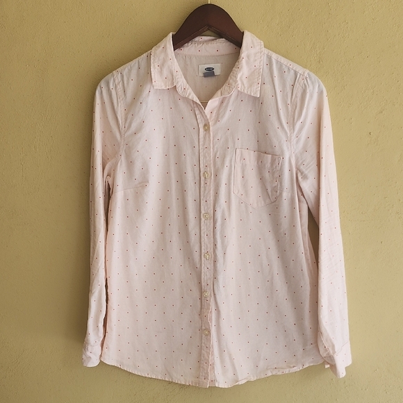Casual Pink Button Down Shirt with Classic Collar - Picture 1 of 7